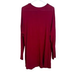 Eileen Fisher Lightweight Viscose Jersey Mock Neck Tunic Large Red Lantern EUC